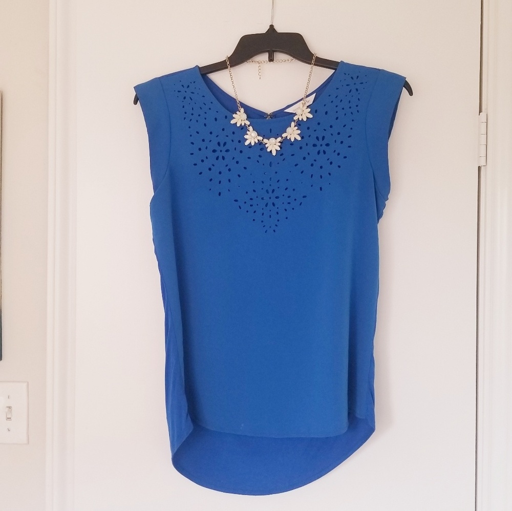 Charming Charlie Royal Blue sleeveless blouse